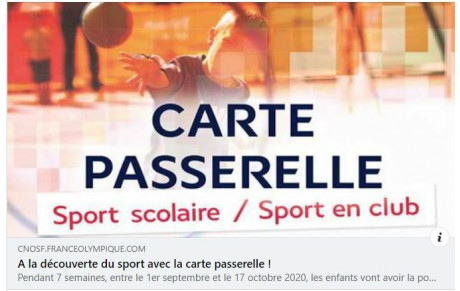 A LA DÉCOUVERTE DU SPORT AVEC LA CARTE PASSERELLE !